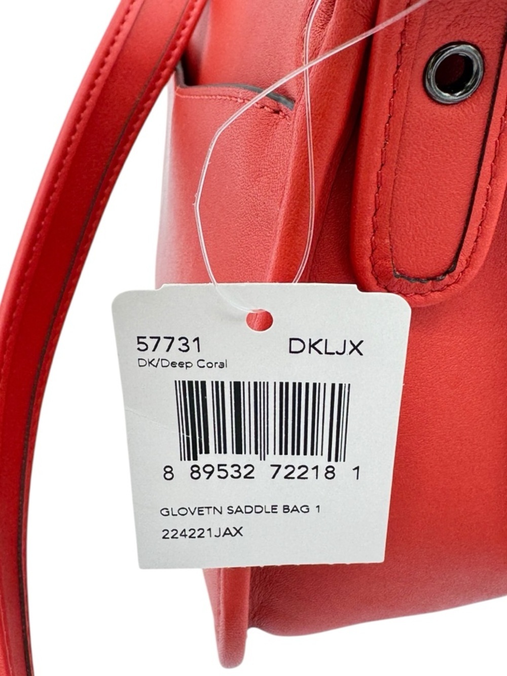 NEW Coach Saddle Bag Glovetanned Leather Deep Coral - Picture 9 of 11